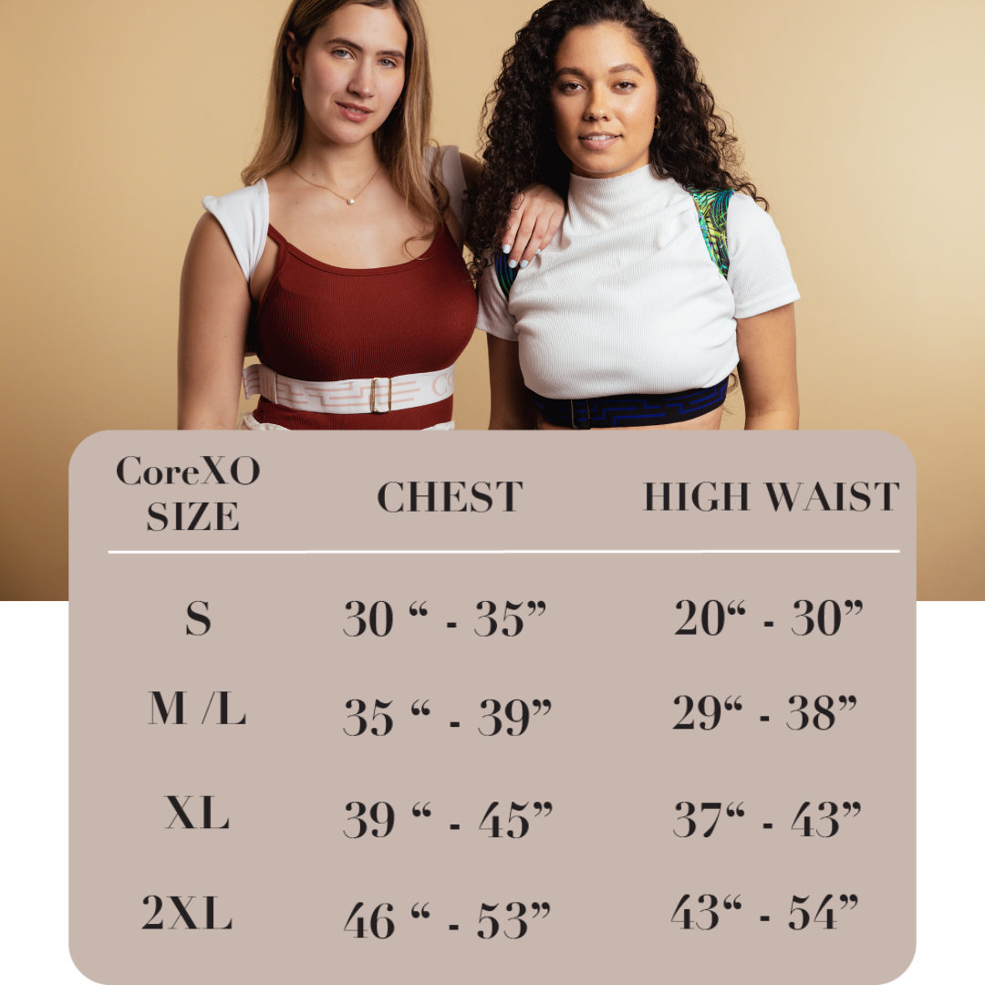 How to size CoreXO Posture Vest for the most comfortable back stretch and posture support